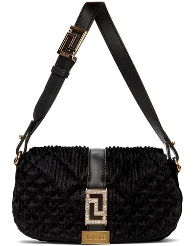 Versace Greca Goddess Velvet Mini Bag - Black