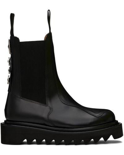Toga Ssense Exclusive Leather Chelsea Boots - Black