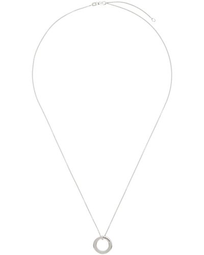 Le Gramme Collier 'le 2,5 g' argenté à pendentif circulaire - Blanc