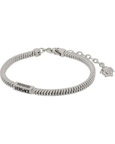 Versace Herringbone Chain Bracelet - Black