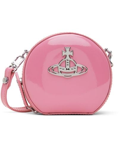 Vivienne Westwood Shiny Mini Round Crossbody Bag - Pink