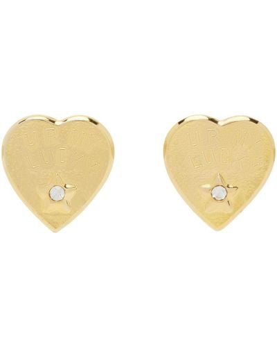Chopova Lowena Gold Lucky Star Earrings - Black