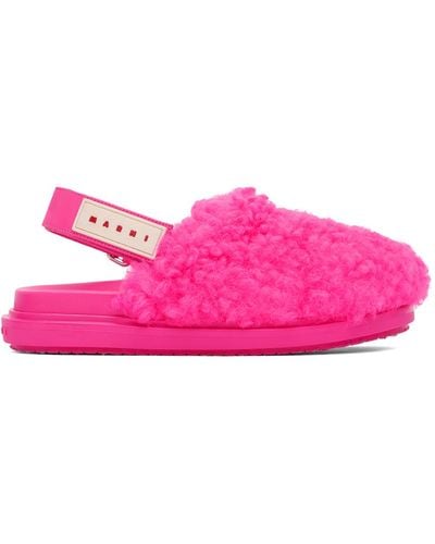 Marni Pink Sabot Strap Loafers