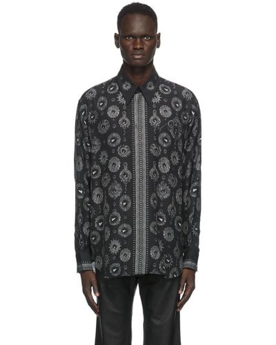 Givenchy Chemise noire et grise jewelry printed