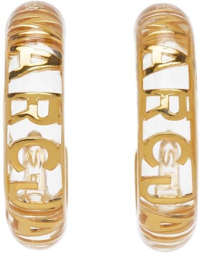 Marc Jacobs Transparent & Gold 'the Monogram Hoops' Earrings - Metallic