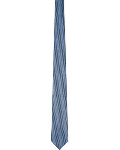 Zegna Black & Blue Jacquard Tie