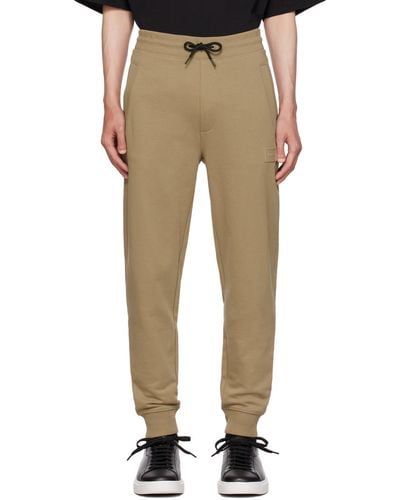 HUGO Brown Patch Joggers - Natural
