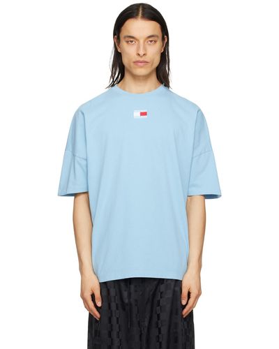 Tommy Hilfiger ブルー ロゴ刺繍 Tシャツ