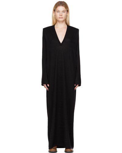 Frenckenberger Ssense Exclusive Deep V Maxi Dress - Black