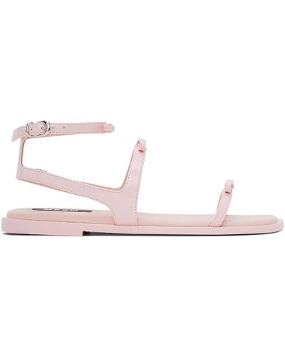 MSGM Pink Bow Flat Sandals - Black