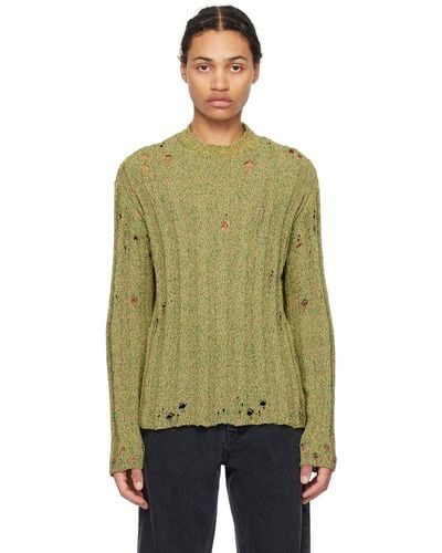 Hope Distressed Sweater - Green