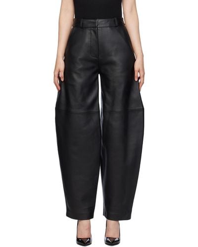 Co. Curve Seam Leather Trousers - Black
