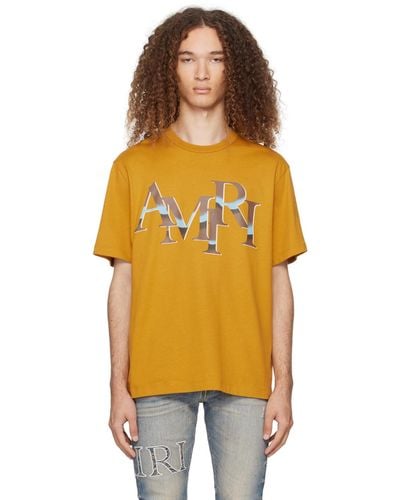 Amiri Orange staggered Chrome T-shirt