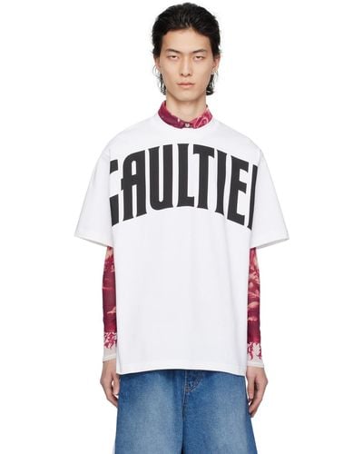 Jean Paul Gaultier T-shirt surdimensionné blanc à logo - très gaultier