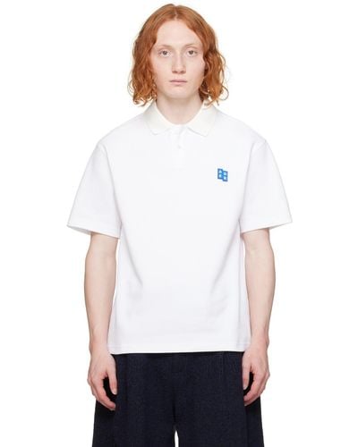 Adererror Significantコレクション ホワイト ロゴパッチ ポロシャツ