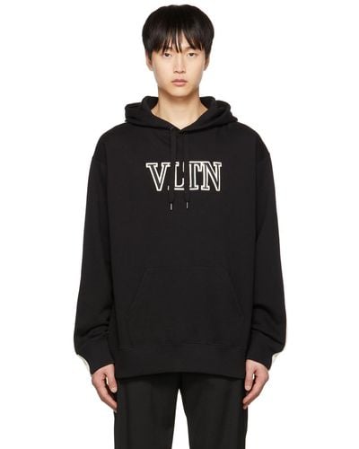 Valentino Embroide Patch Hoodie - Black