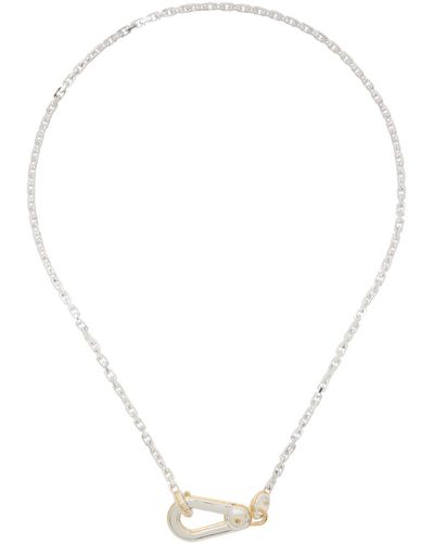 Bottega Veneta Silver Bolt Necklace - White
