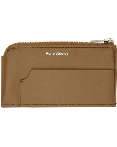 Acne Studios Brown Calfskin Zip Wallet - Black
