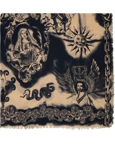 Jean Paul Gaultier Tattooコレクション スカーフ - ブルー