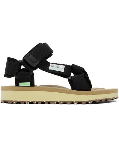 Suicoke Black & Beige Depa-2cab Sandals