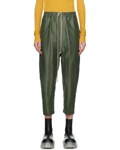 Rick Owens Green Astaires Cropped Lounge Trousers