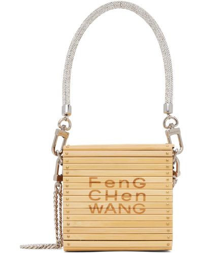 Feng Chen Wang Petit sac carré brun clair en bambou - Métallisé