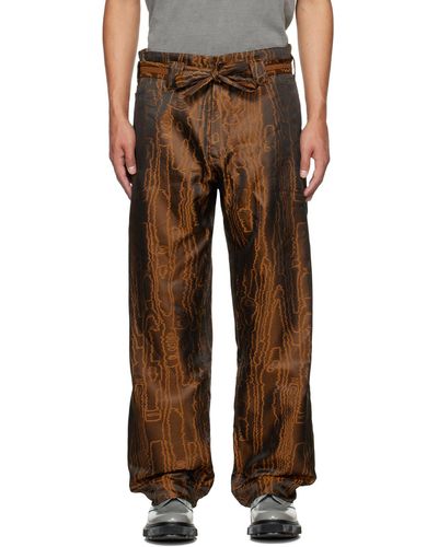 Nicholas Daley Graphic Trousers - Brown