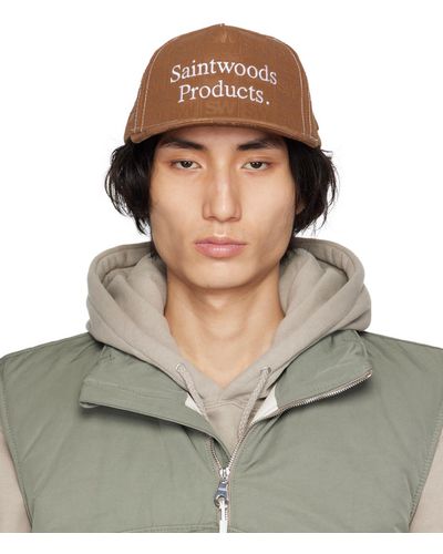 SAINTWOODS Casquette 'products' brune - Vert