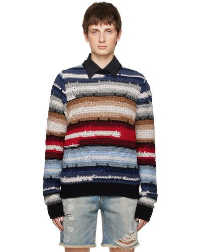 Amiri Multicolour Blanket Stripe Sweater - Red