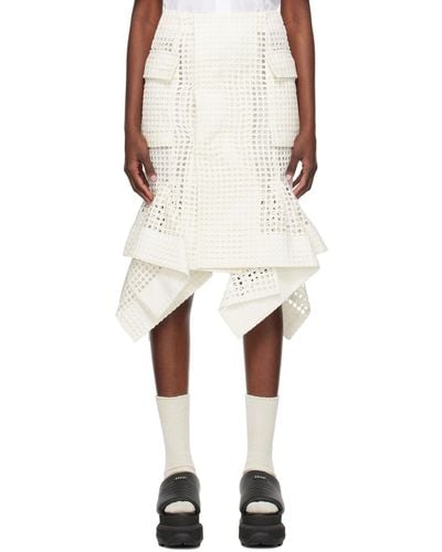 Sacai Off-white Handkerchief Midi Skirt - Natural