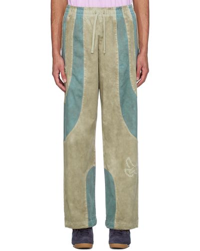 Kidsuper Pantalon de survêtement vert et bleu édition puma
