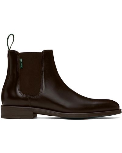 PS by Paul Smith Bottes cedric brunes en cuir - Marron