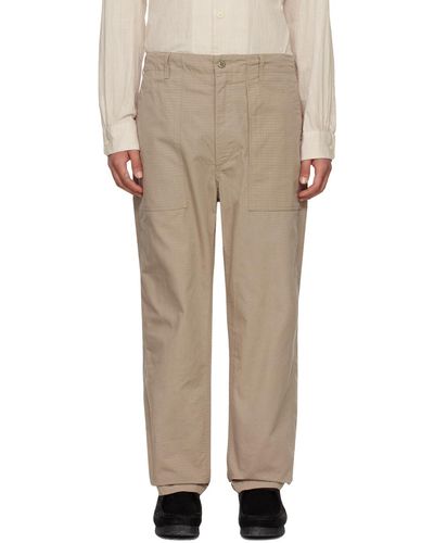 Engineered Garments Enginee garments pantalon brun clair à cordon coulissant - Neutre