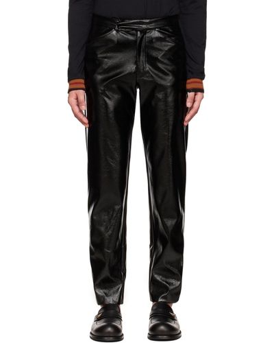 Anna Sui Pantalon noir en cuir exclusif à ssense