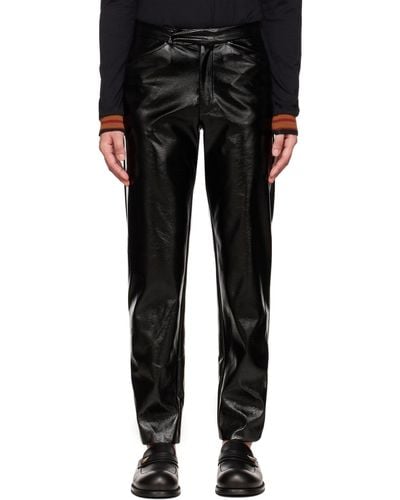 Anna Sui Ssense Exclusive Leather Trousers - Black