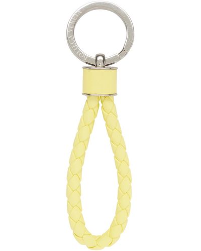 Bottega Veneta Porte-clés jaune tissé façon intrecciato - Multicolore