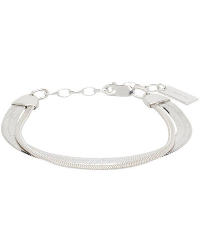 Lemaire Bracelet-chaînette argenté en chaîne serpentine - Noir