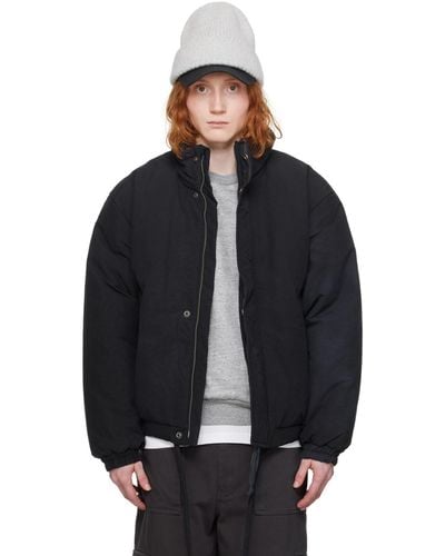 Acne Studios Black Garment-dyed Jacket - Blue