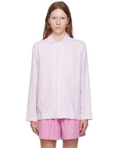 Tekla Striped Pajama Shirt - Pink