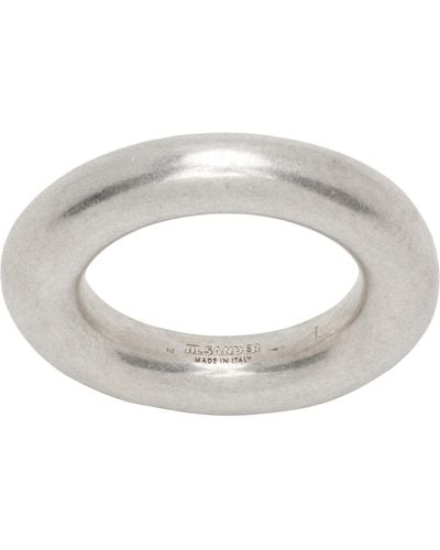 Jil Sander Silver Classic Ring - White