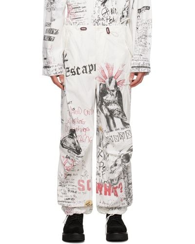 R13 White Balloon Army Pants