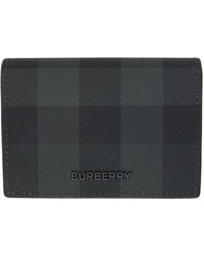 Burberry &グレー チェック カードケース - ブラック