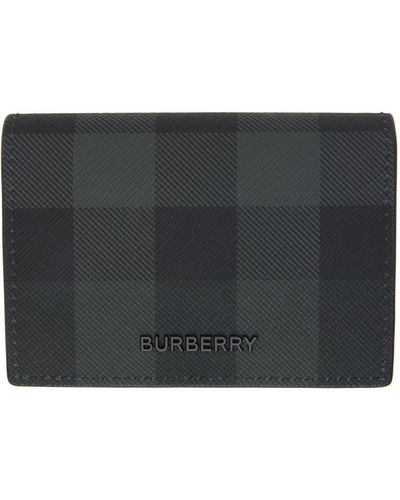 Burberry Porte-cartes noir et gris à carreaux