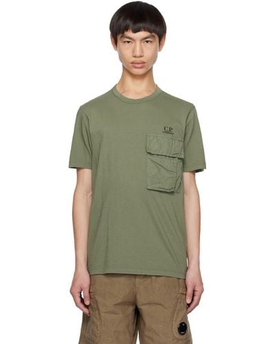 C.P. Company T-shirt kaki à poche - Vert