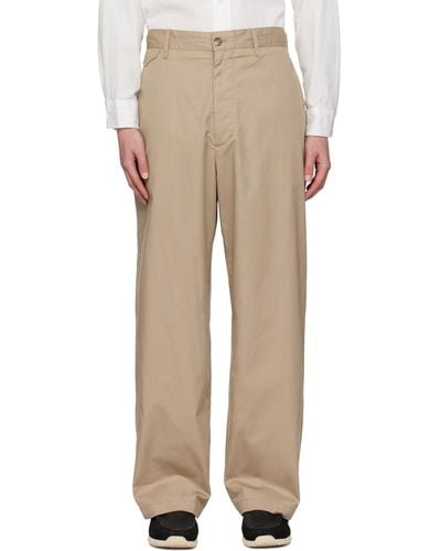 Engineered Garments Khaki Officer Trousers - Natural