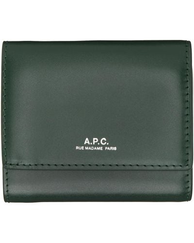 A.P.C. Lois Compact Small Wallet - Green
