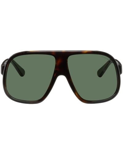 Moncler Tortoiseshell Diffractor Sunglasses - Green