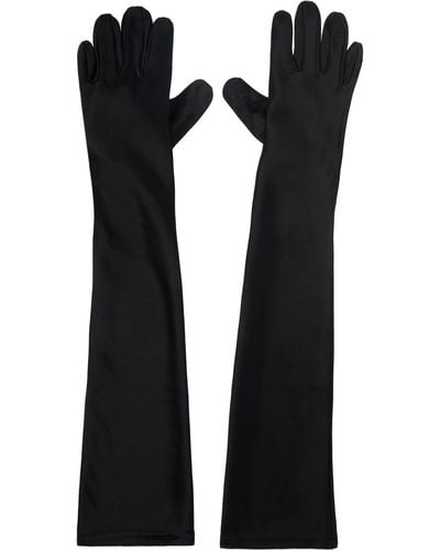 Anna Sui Ssense Exclusive Satin Long Gloves - Black