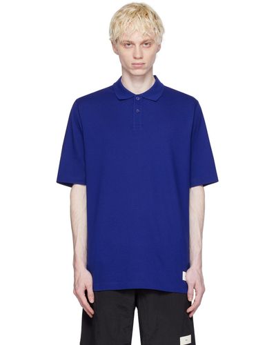 Y-3 Blue Two-button Placket Polo