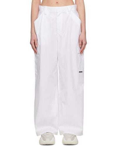 T By Alexander Wang White Cargo Trousers